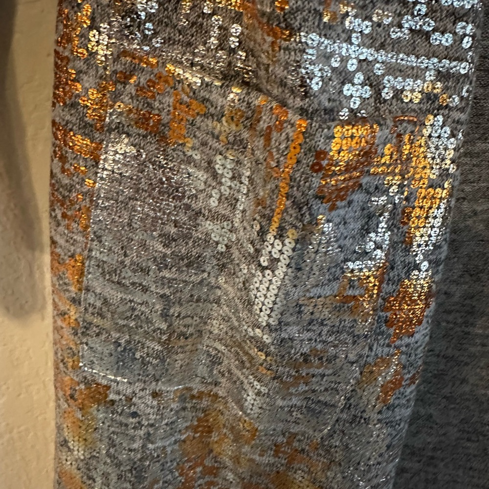 LuLaRoe Gray and Gold Trim Cardigan - Picture 3 of 7